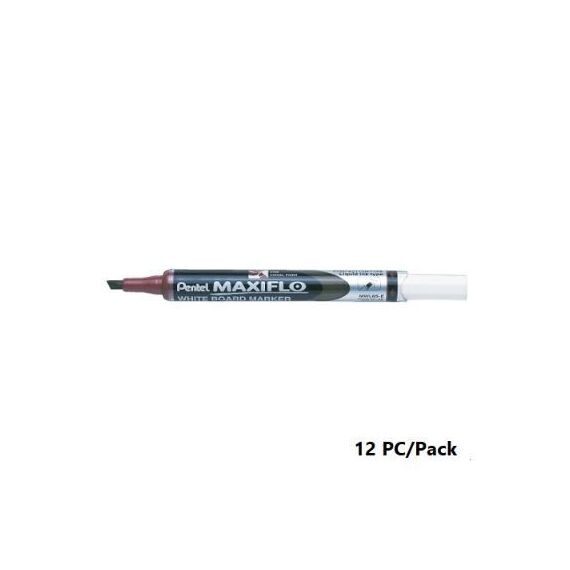 قلم سبورة، بنتل، ماكسفيلو راس مشطوف، 1.5/4.7 مم، يغذى بالحبر، بني، 12حبة/علبة