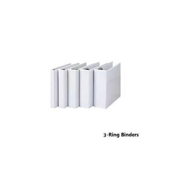 Ring Binders, 3-Ring Binders, 1 in (25 mm), A4, White Ring Binders, 3-Ring Binders, 1 in (25 mm), A4, White