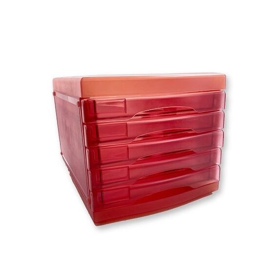 Storage Organizer, 5 Drawers Storage, Transparent, Pink