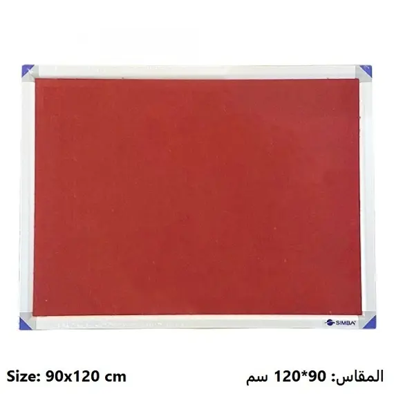 Boards, SIMBA, Bulletin Board, (90x120cm), Fabric, Wall mounted, Red