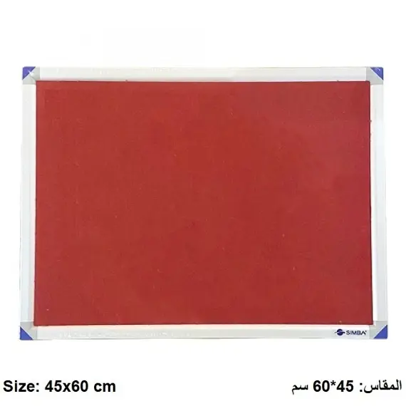 Boards, SIMBA, Bulletin Board, (45x60cm), Fabric, Wall mounted, Red