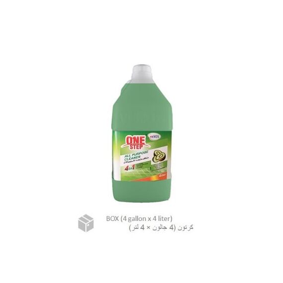 منظف، منظف سائل لجميع الأغراض 4 في1  للارضيات ،عطر الكيوي (4 جالون × 4 ليتر) كرتون