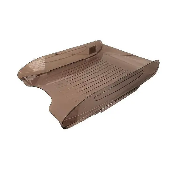 حاوية مستندات مكتبية رف واحد مترو بلاستيك بني شفاف