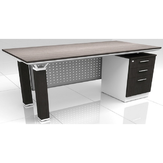 Desk with Fixed Pedestal - Black 140 cm Desk with Fixed Pedestal - Black 140 cm