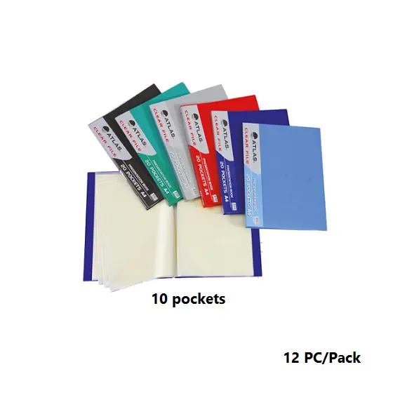 Documents Covers, ATLAS, Display Book, 10 Pockets , A4, Assorted color, 12 PC/Pack