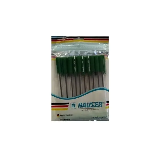 قلم، هاوسر، قلم جاف، 0.5 مم، جلايس، اخضر، 10 حبة/ علبة