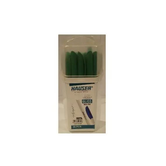 Pen, HAUSER, Ball Pen, GLISS, 0.7mm, Green, 30 PC/Pack