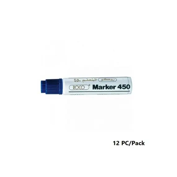 Permanent Marker, ROCO, 450 Chisel Tip, 4-8mm, Blue, 12 PC/Pack