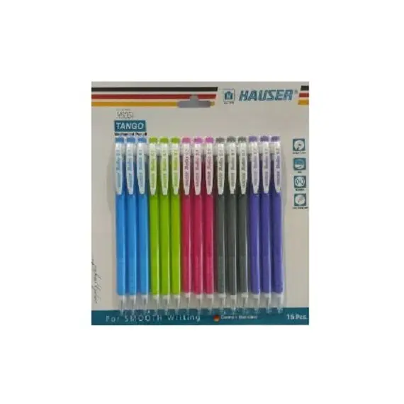قلم رصاص، هاوسر، قلم رصاص ضغاط، الوان متنوعة، 15 حبة/ علبة