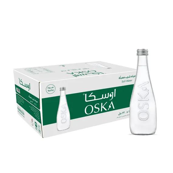 مياه اوسكا عادية 330 مل زجاج (1 كرتون × 24 عبوة)