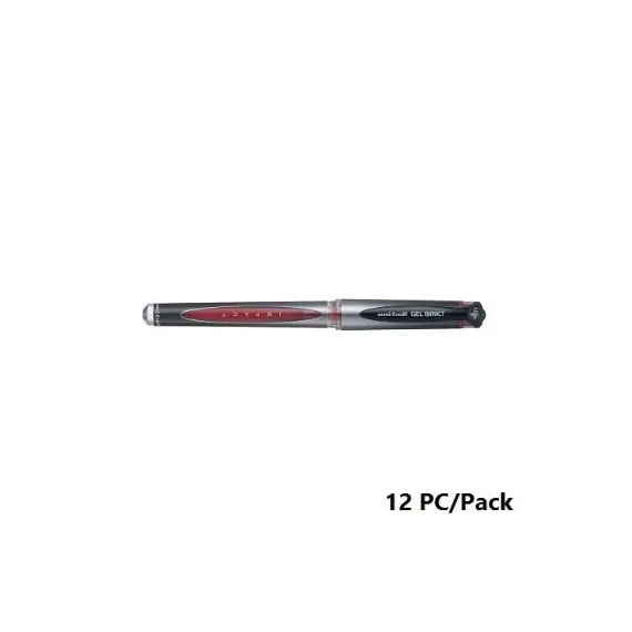 Pen, uni-ball, Gel Impact, 1.0mm, Retracatable, Red, 12 Pcs/Pack