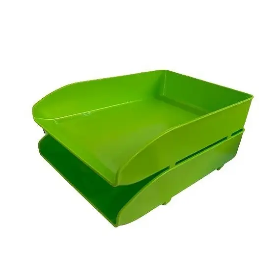 حاوية مستندات مكتبية طبقتين مترو بلاستيك اخضر