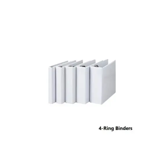 Ring Binders, SIMBA, 4-Ring Binders, 1 in (25 mm), A4, White