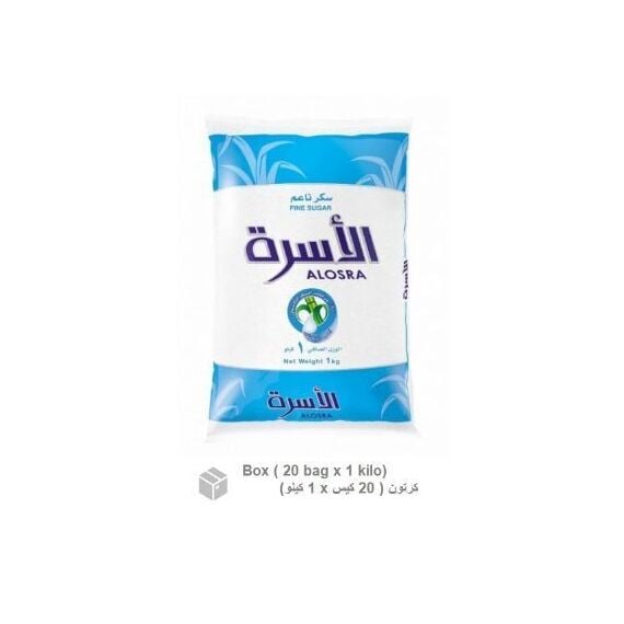 Sugar, Al Osra, Fine Sugar (20 bags x 1 kilo) Carton