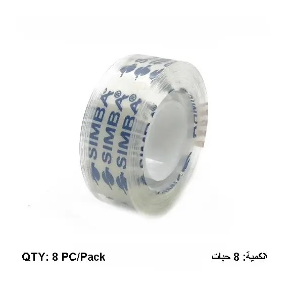 Tape, SIMBA, Crystal Packing Tape, 3/4 in ( 18mm )X 65 yd , Clear, 8 PC/Pack