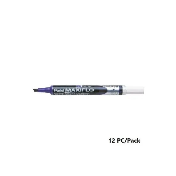 قلم سبورة Pentel MWL6S-V Maxiflo، رأس مشطوف، 1.5/4.7 مم، حبر بنفسجي، 12 قطعة/علبة