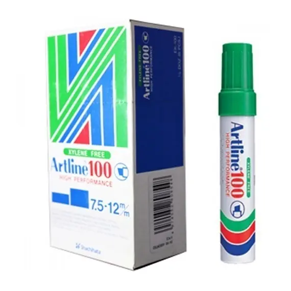 قلم ثابت ارتلاين 100 راس مشطوف 6 اقلام - اخضر