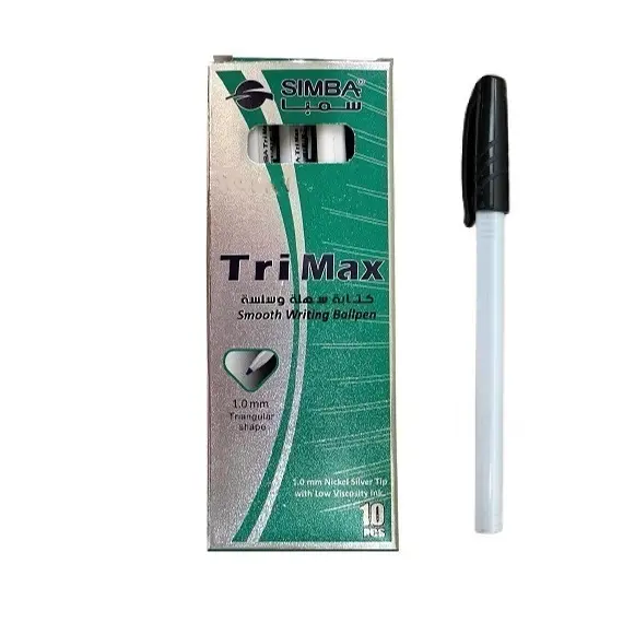 Pen, SIMBA, Ballpoint, Triangle Shape, 1 mm, Black, 10 PC/Pack