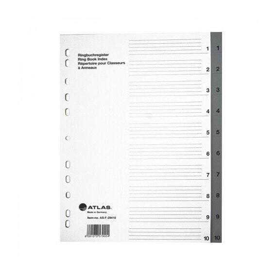 Divider ATLAS Gray Plastic Index Divider A4 1-31 Numbers (10 PC/Pack )