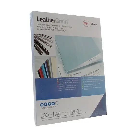 Leather Grain Binding Covers GBC 250gsm Gray (Pack of 100 )