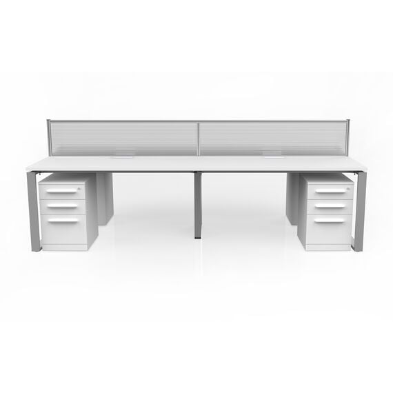 Workstation 4-Person - White 290cm
