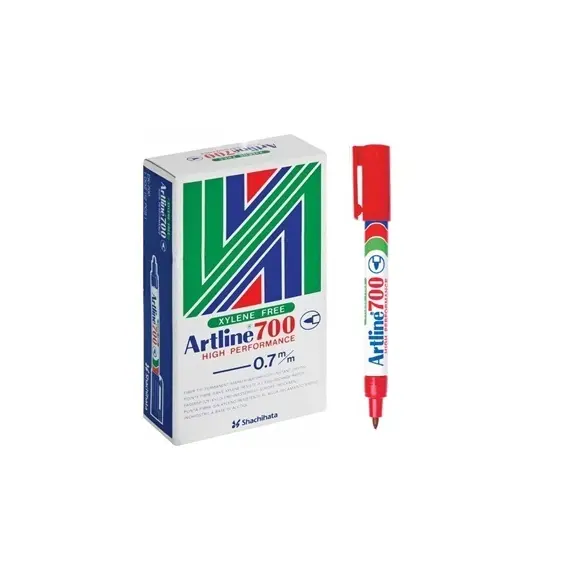 قلم ثابت ارتلاين 700 راس مستدير 12 قلم - احمر