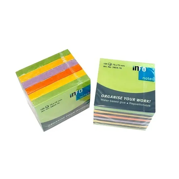 ورق لاصق للملاحظات انفو مقاس (75x 75 مم) 600 ورقة