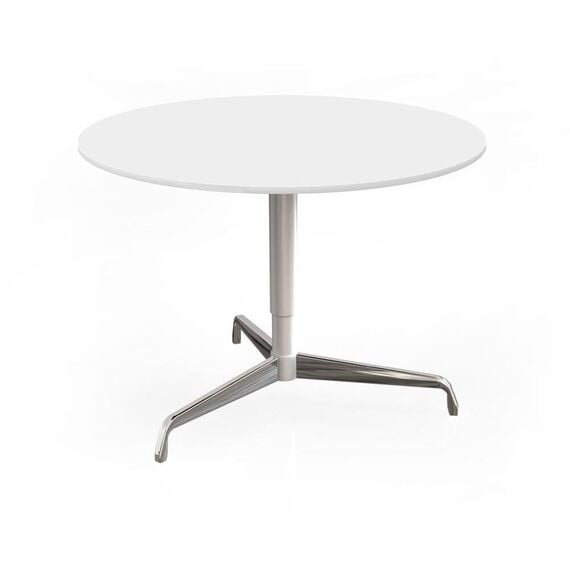 Round Table Adjustable Height White 110cm.