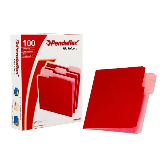 ملف مانيلا، PENDAFLEX، بحجم Letter، باللون الأحمر