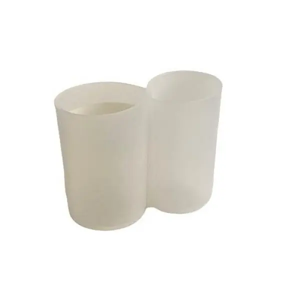 حامل اقلام مزدوجة بلاستيك ابيض