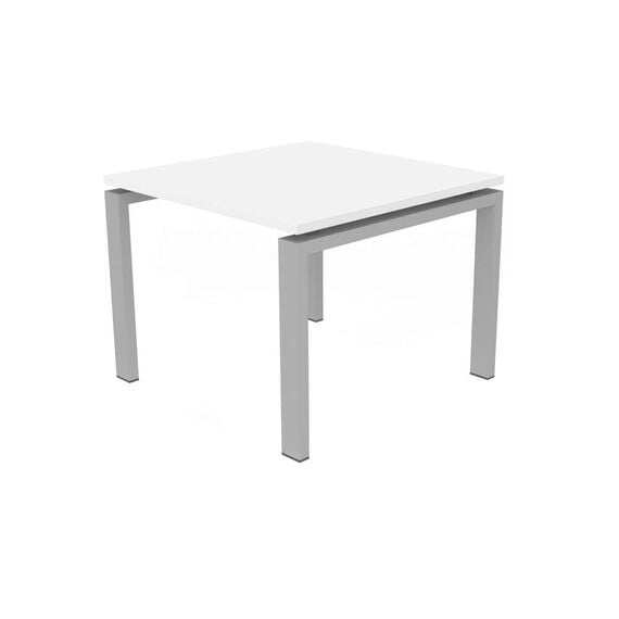 Coffee Table  White Top Metal Legs Grey 60cm.