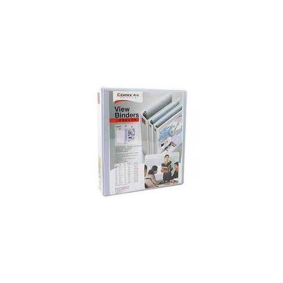 COMIX HD View Binders PVC, A4 Size, 4-D 25mm (1.0"), White Color