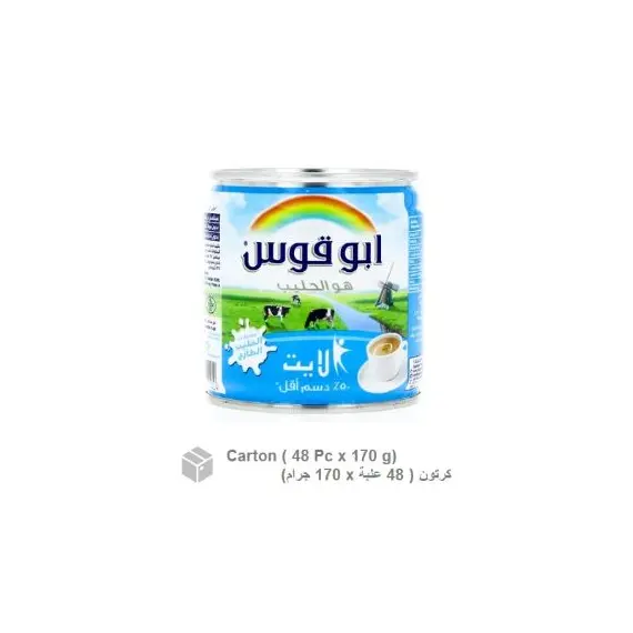 حليب مبخر أبو قوس قليل الدسم (48 قطعة × 170 جم) كرتون