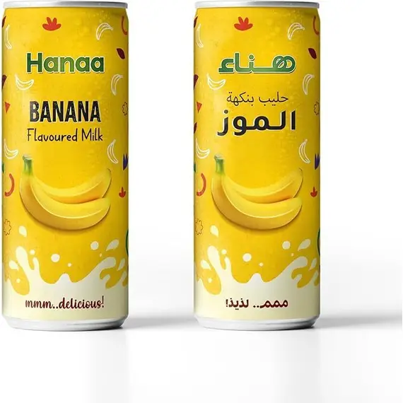 حليب بنكهة الموز من هناء - 240 مل
