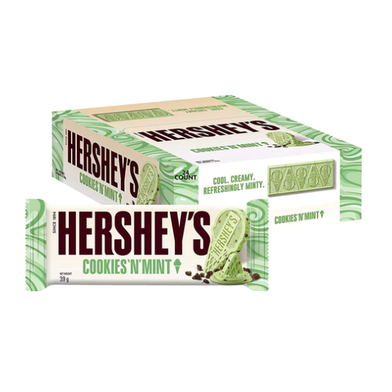 HERSHEY'S MINT N CREME BAR 24x 39G