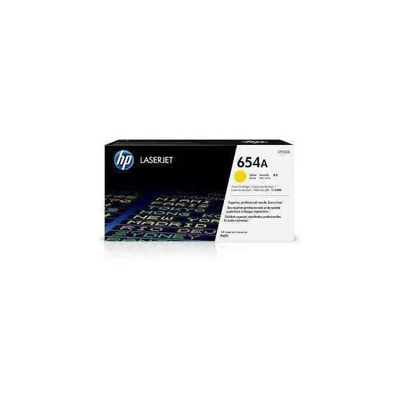 خرطوشة طابعة HP 654A أصفر ليزر جيت أصلي (CF332A)