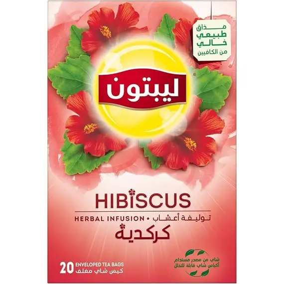 Lipton Herbal Infusion Tea Hibiscus, 20 Teabags X16