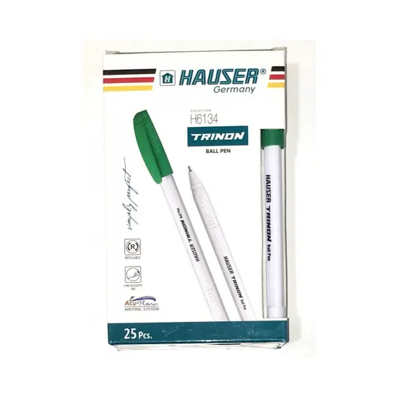 Pen, HAUSER, Ball Pen, 0.7mm, Green, 25 PC/Pack