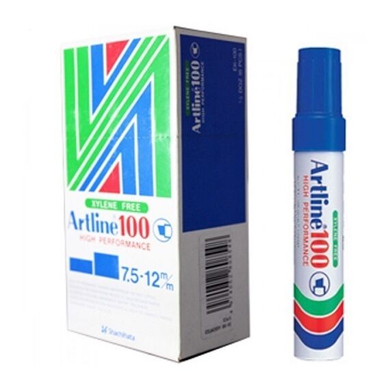 قلم ثابت ارتلاين 100 راس مشطوف 6 اقلام - ازرق