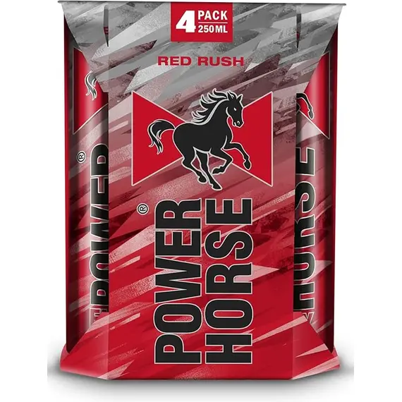 مشروب الطاقة باور هورس رد رش - 24 علبة × 250 مل