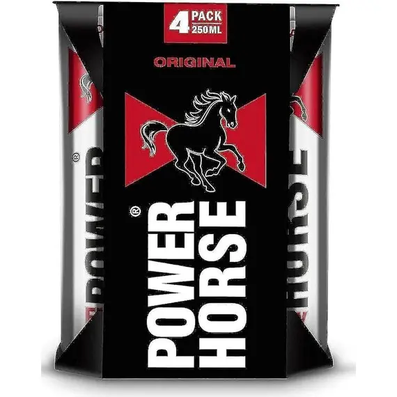 مشروب الطاقة باور هورس زيرو شوجر - 4 علب × 250 مل