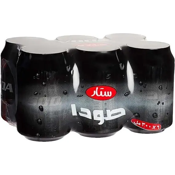 مشروب غازي ستار في علب - 6 علب × 300 مل