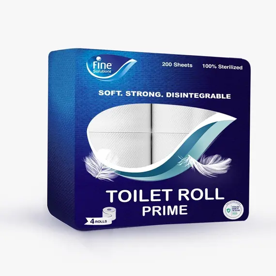 FINE Toilet Tissue Rolls Prime 200 sheets 2 Ply (48 Rolls)
