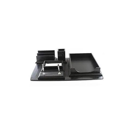 Executive Essentials: 7-Piece Black Desk Set