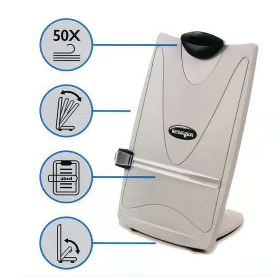 Rexel Easel Copyholder – Holds 50 Sheets, Adjustable Angles, Line Guide