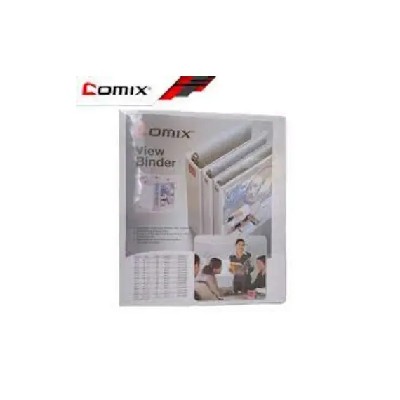 ملفات COMIX HD بلاستيكية بأربطة D 16 ملم (0.5 إنش)، حجم A4، لون أبيض