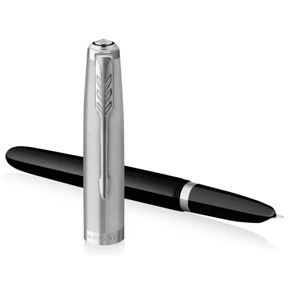 PARKER 51 Medium Fountain Pen Black Chrome Trim