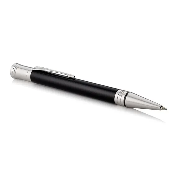 PARKER Duofold Medium Ballpoint Pen Classic Black Chrome Trim Black Ink