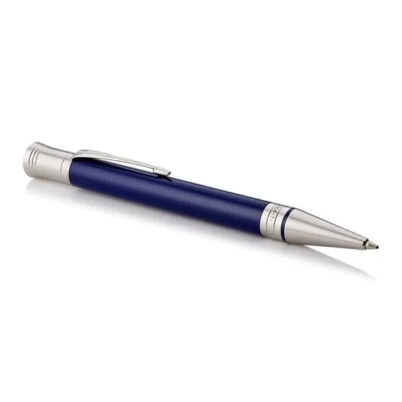 PARKER Duofold Medium Ballpoint Pen Classic Blue Chrome Trim Black Ink