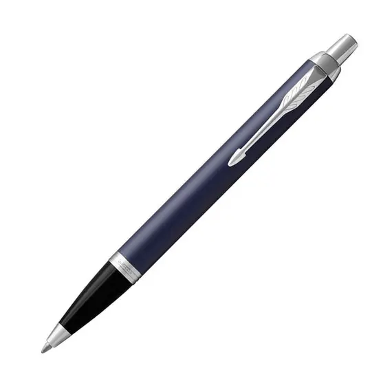 PARKER IM Medium Ballpoint Pen Blue Chrome Trim Blue Ink